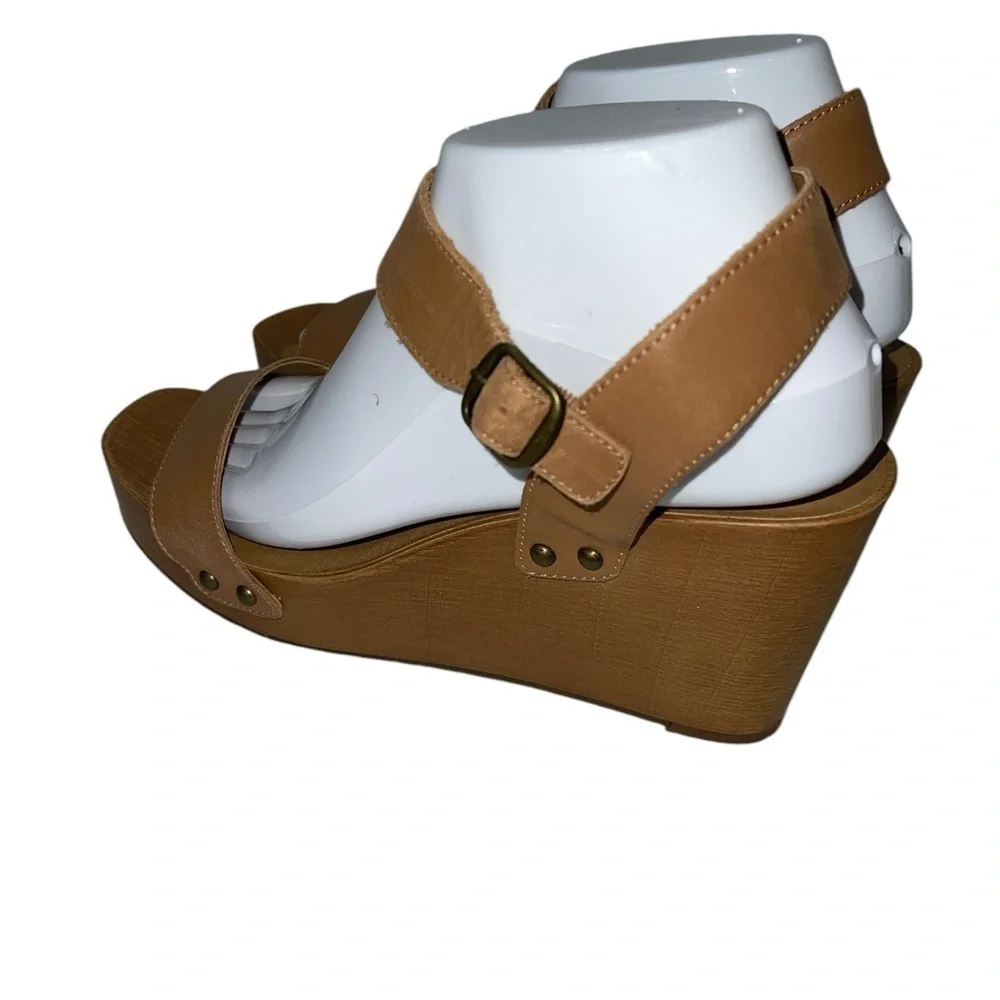 Lucky Brand Women's Shoes Size 8M Brown Leather "Zaidy" Platform Sandal - Picture 6 of 13